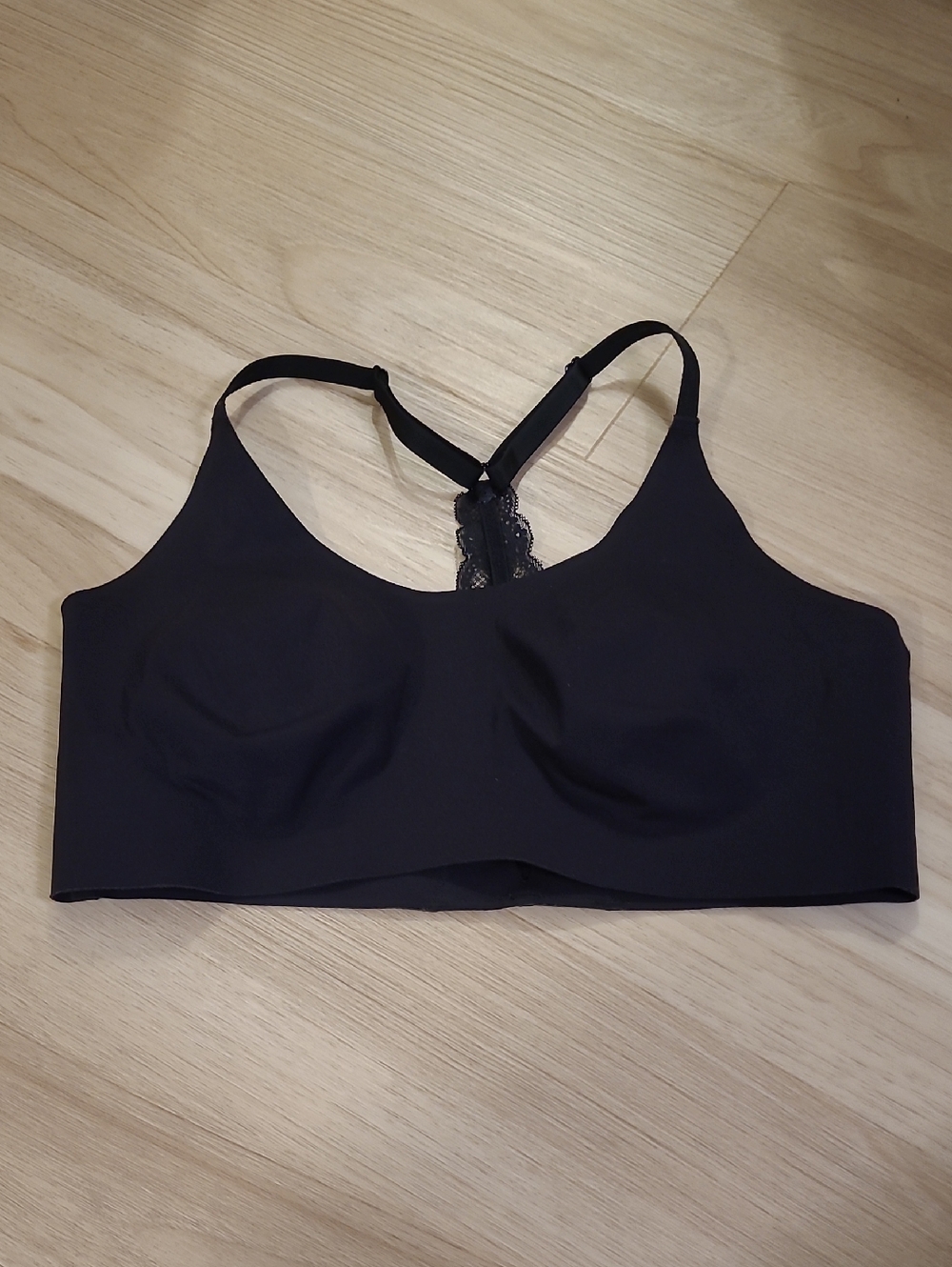 Knix Seamless Lace-Back Black Bralette - Women Intimates